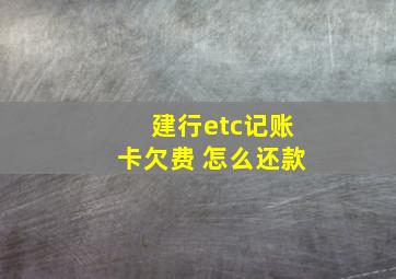 建行etc记账卡欠费 怎么还款